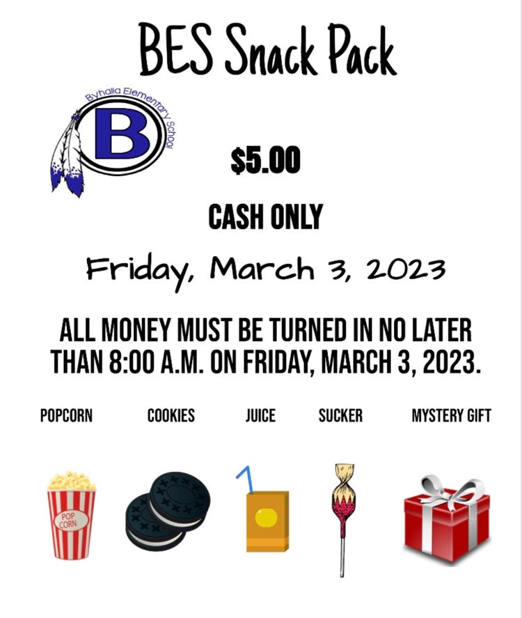 snack pack flyer with description of what comes in the snack pack